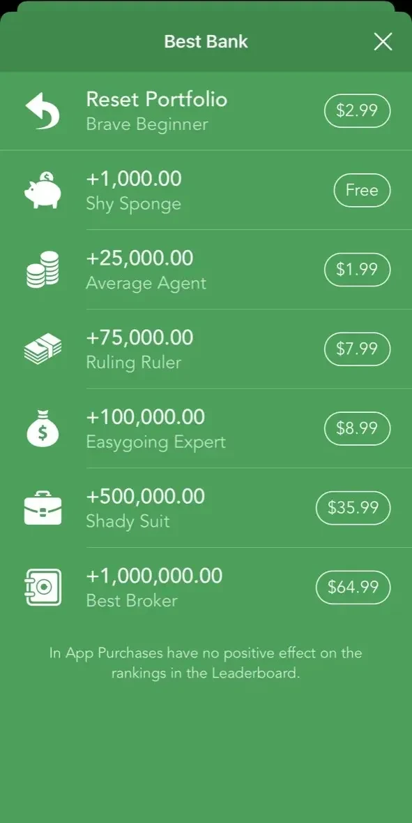 Best Brokers Stock Market Game paywall screen