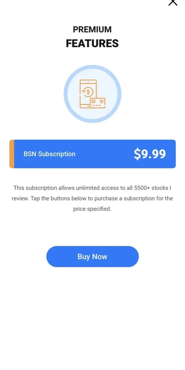 Best Stocks Now paywall screen