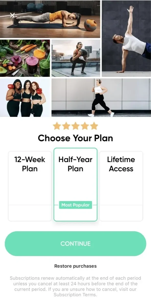 BetterMe paywall screen