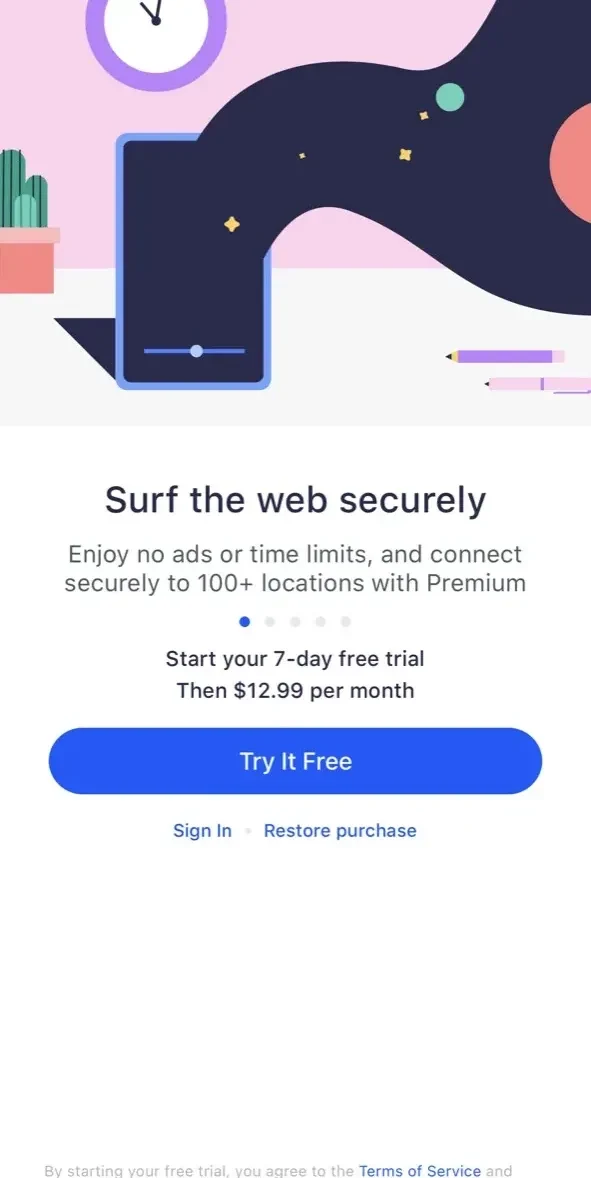 Super Fast VPN Proxy paywall screen