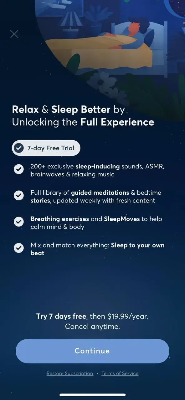 BetterSleep paywall screen