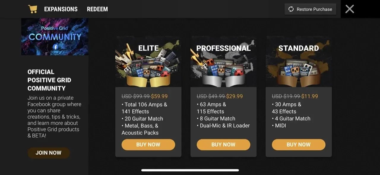 BIAS FX 2 paywall screen