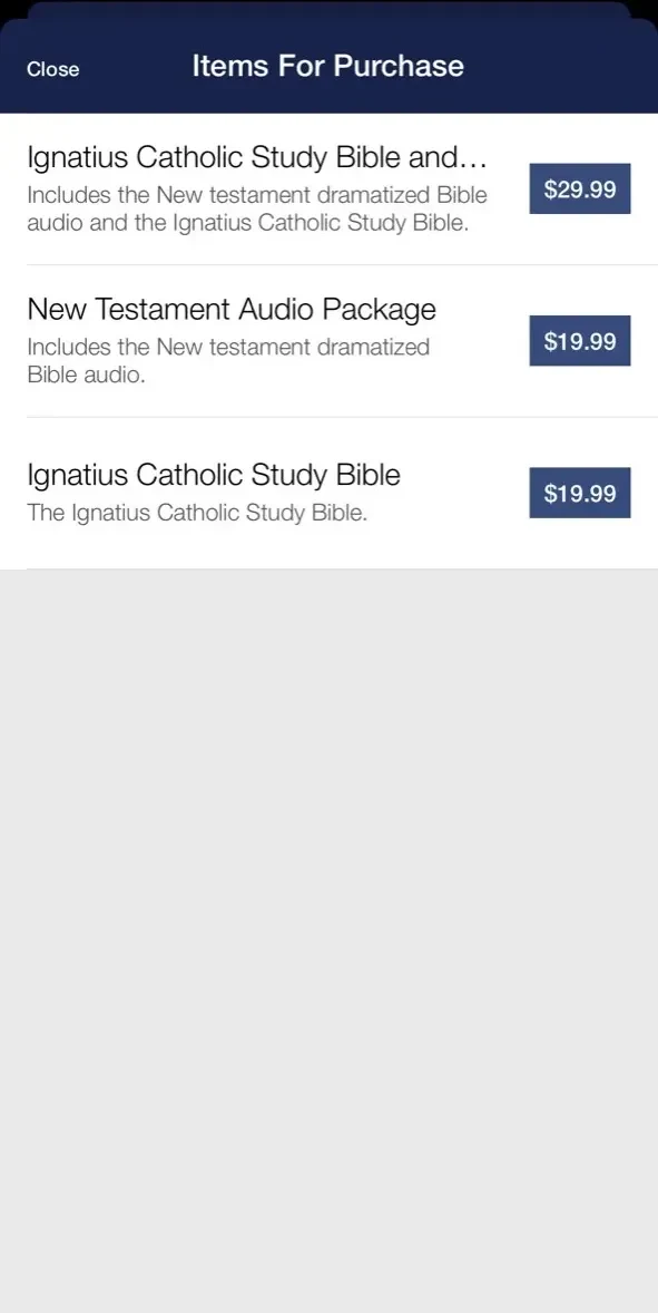 Bible paywall screen
