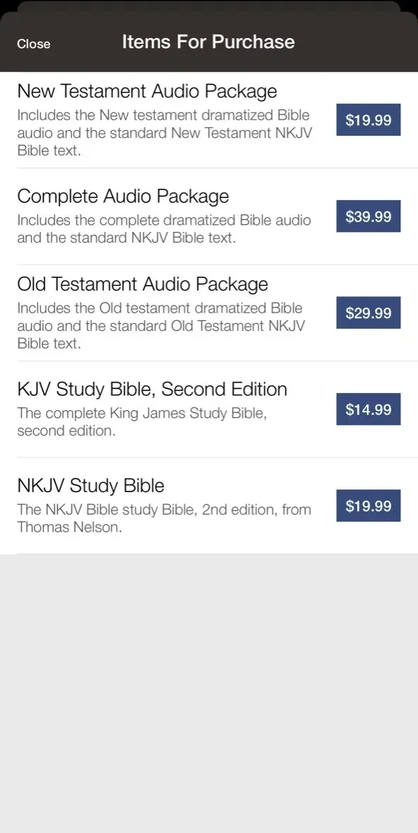 Bible paywall screen