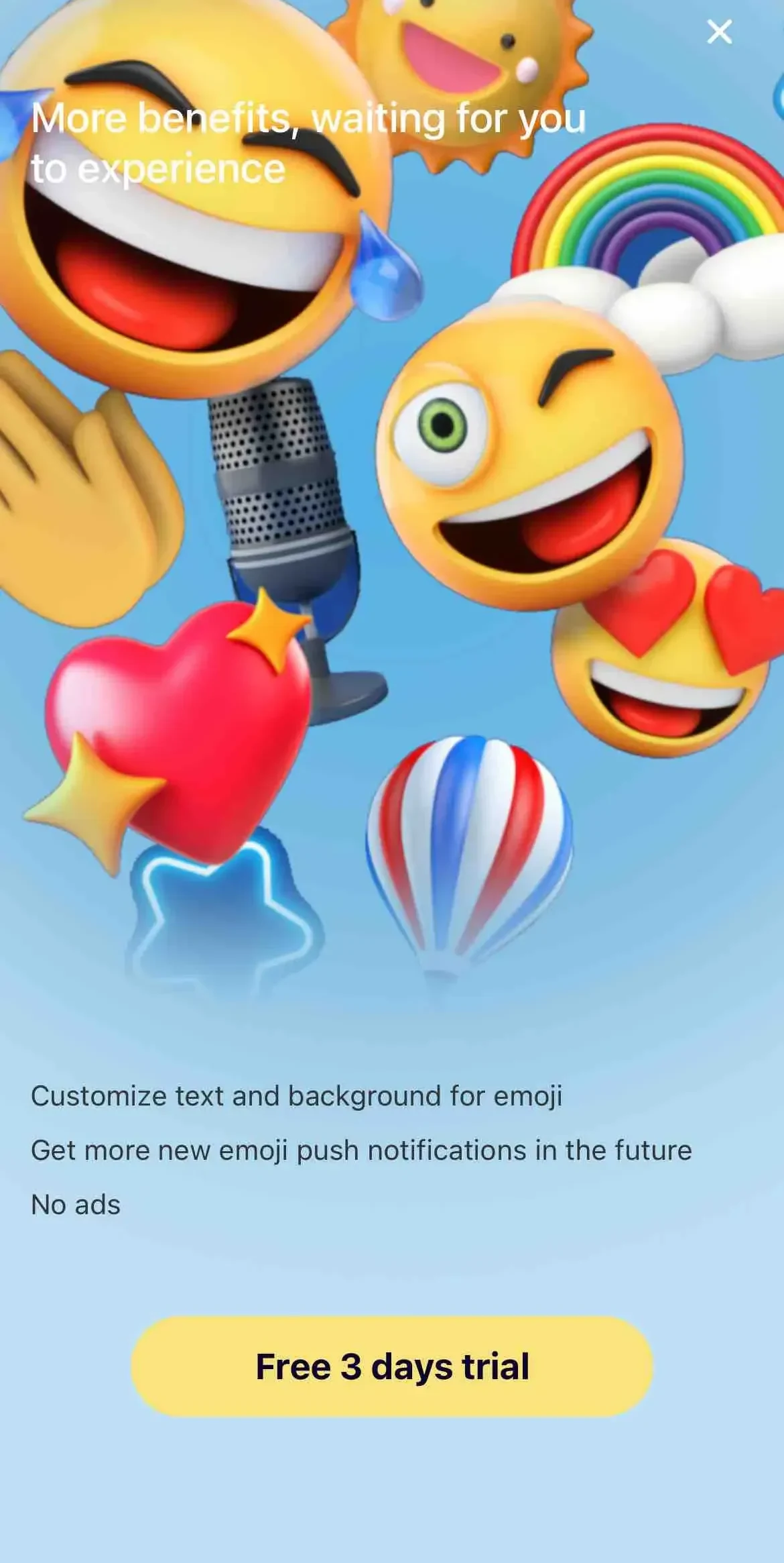 Big Emoji paywall screen