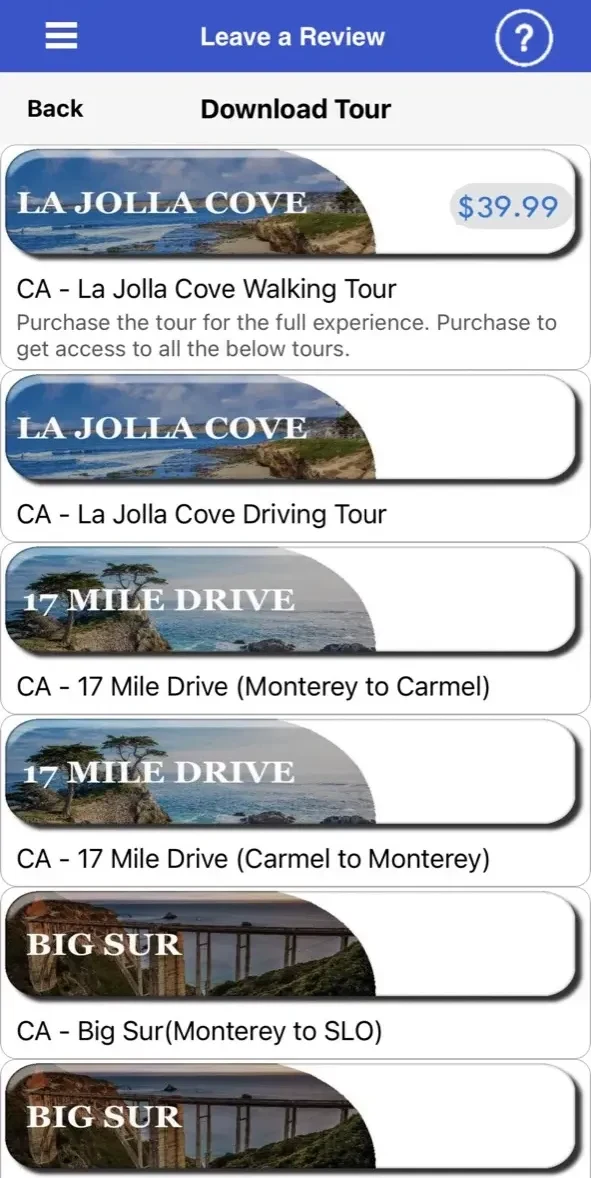 Big Sur Highway 1 Tour paywall screen
