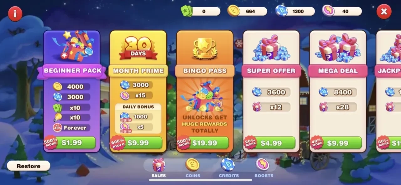 Bingo Lucky paywall screen