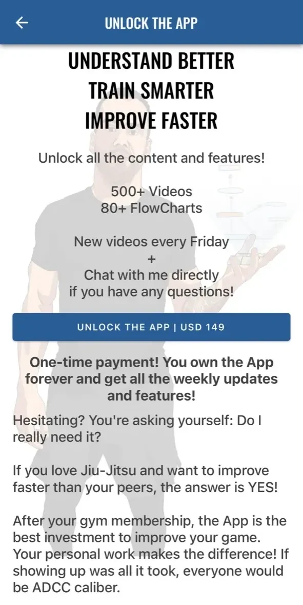 BJJFlowCharts paywall screen