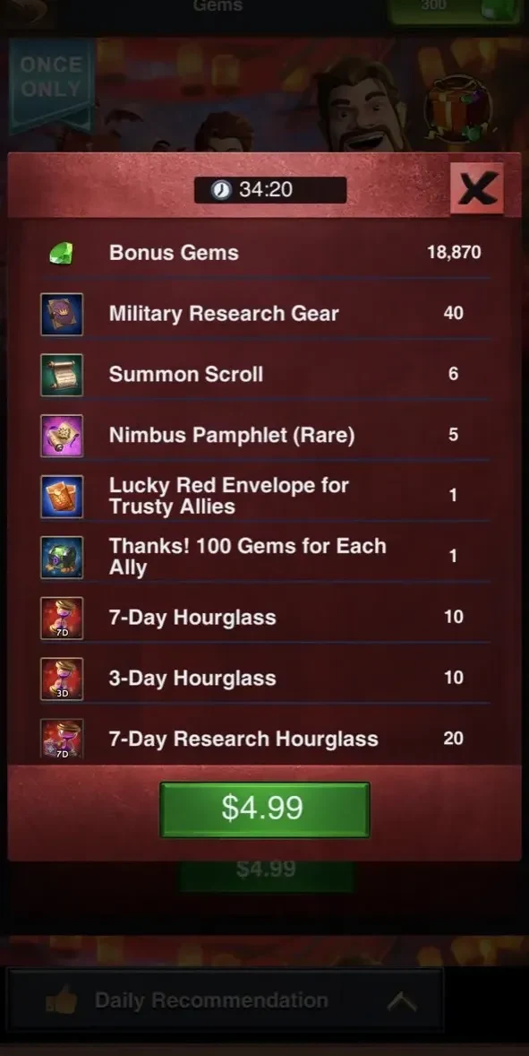 Blaze of Battle paywall screen