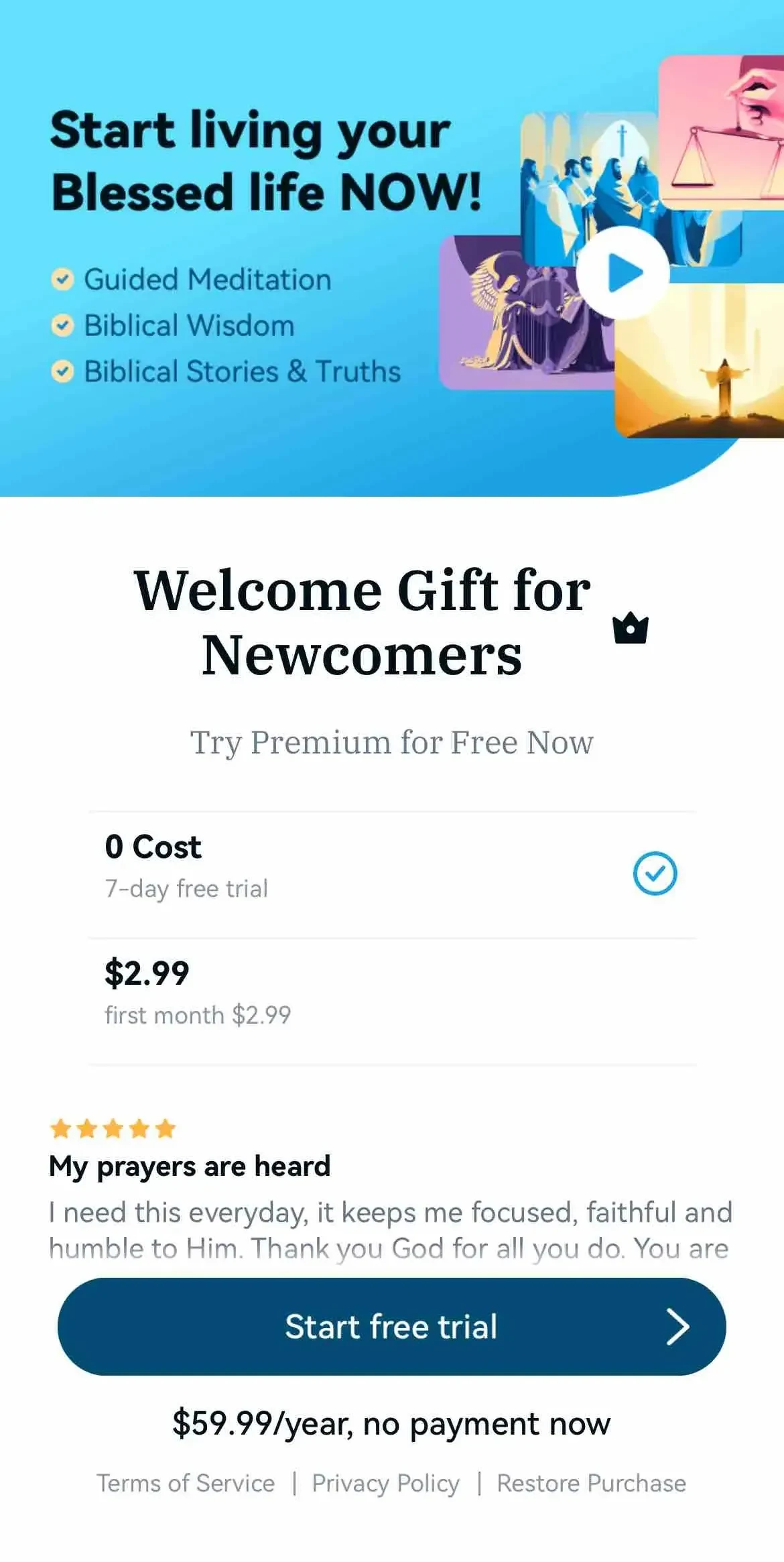 Blessed paywall screen
