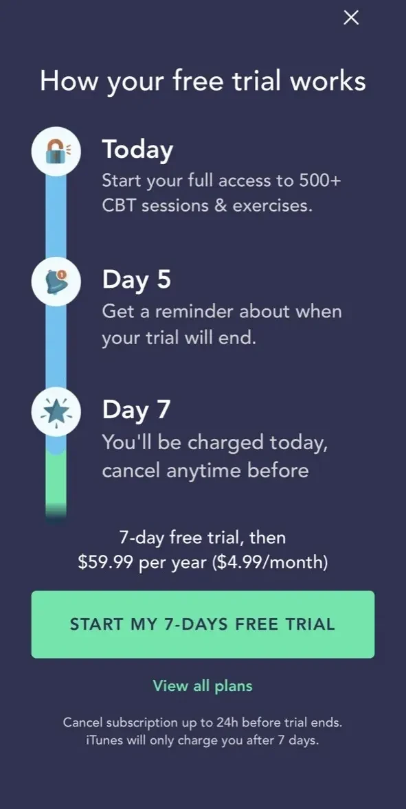 Bloom paywall screen