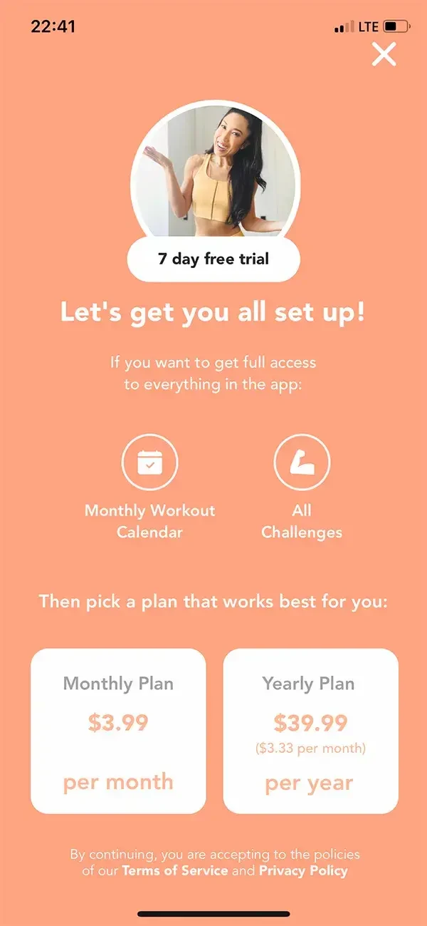 Body paywall screen