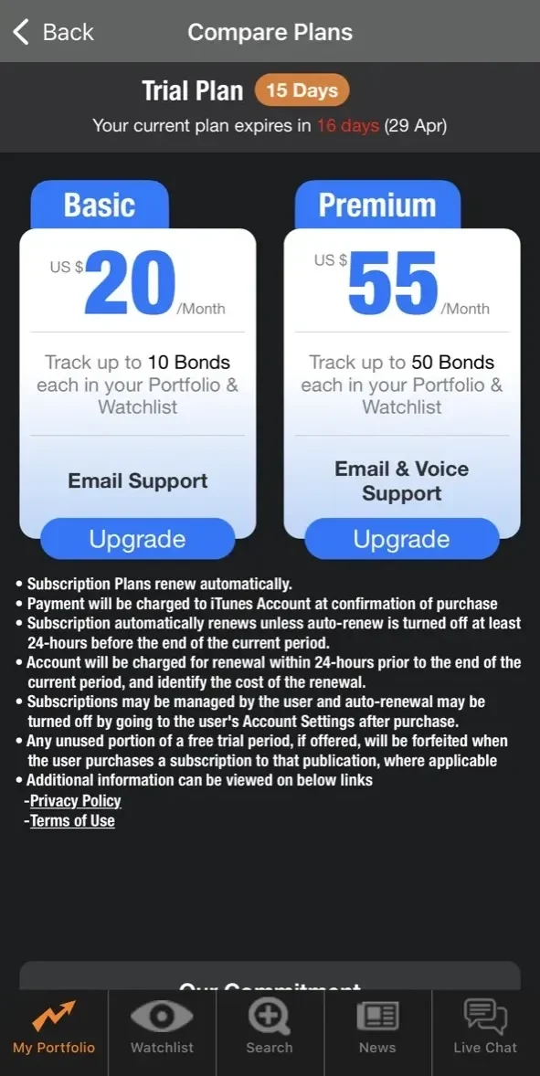 BondbloX paywall screen