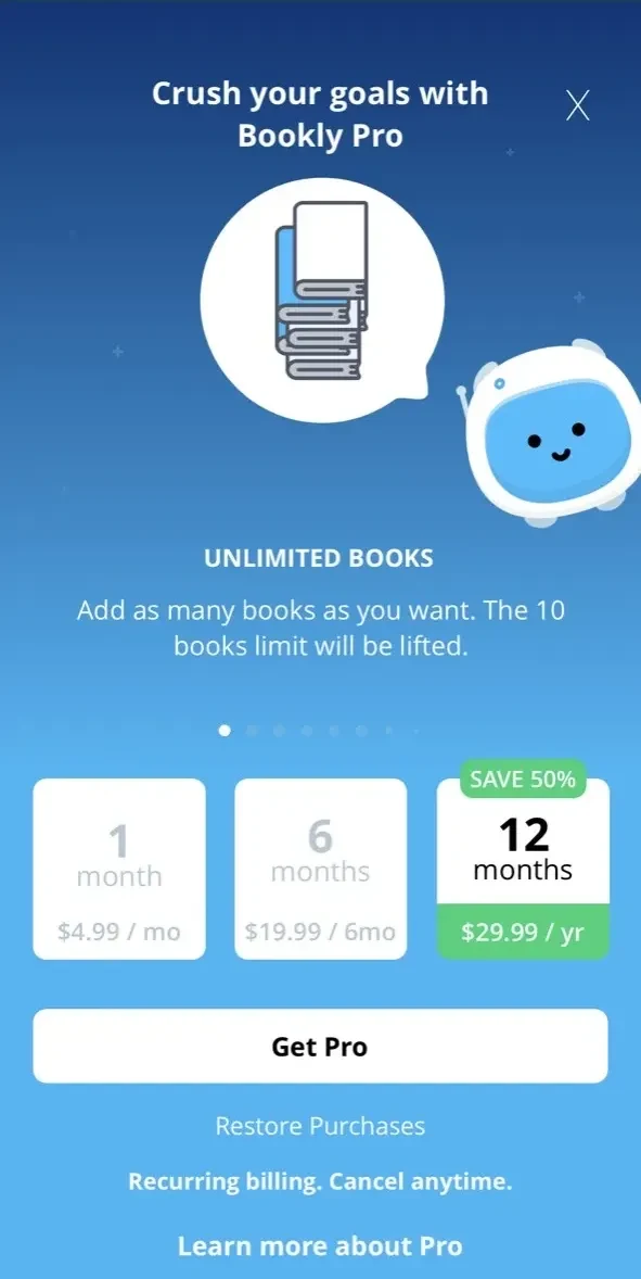Bookly paywall screen