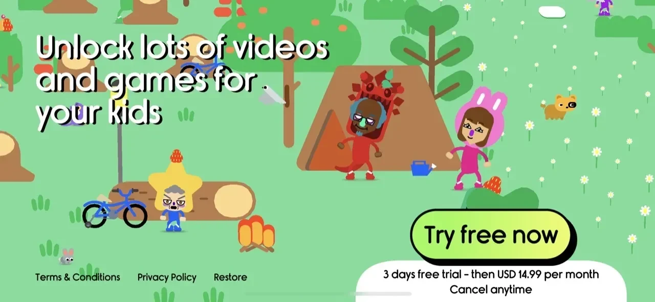 Boop Kids paywall screen