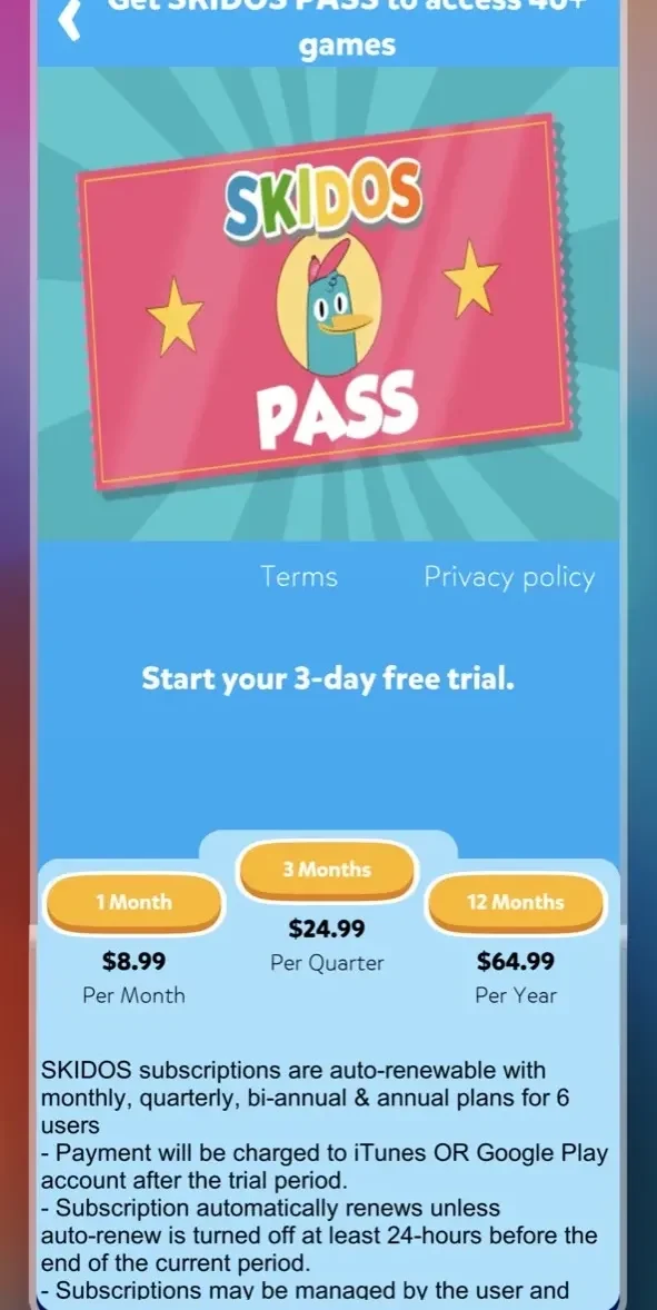 Ball Games paywall screen
