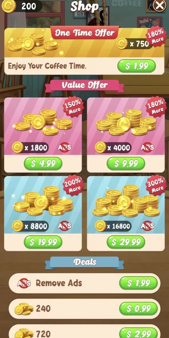 Brain training game paywall screen