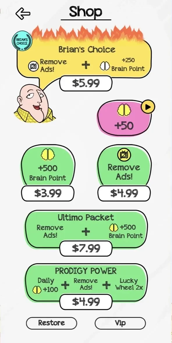 Brain Who? Tricky Riddle Tests paywall screen