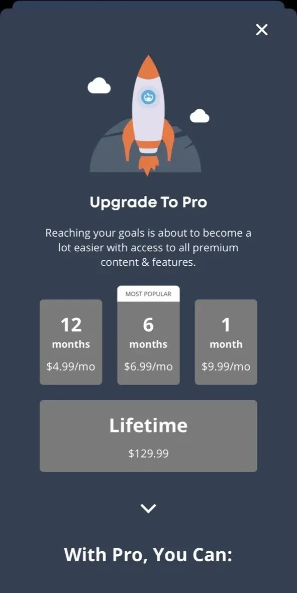 Brainscape paywall screen