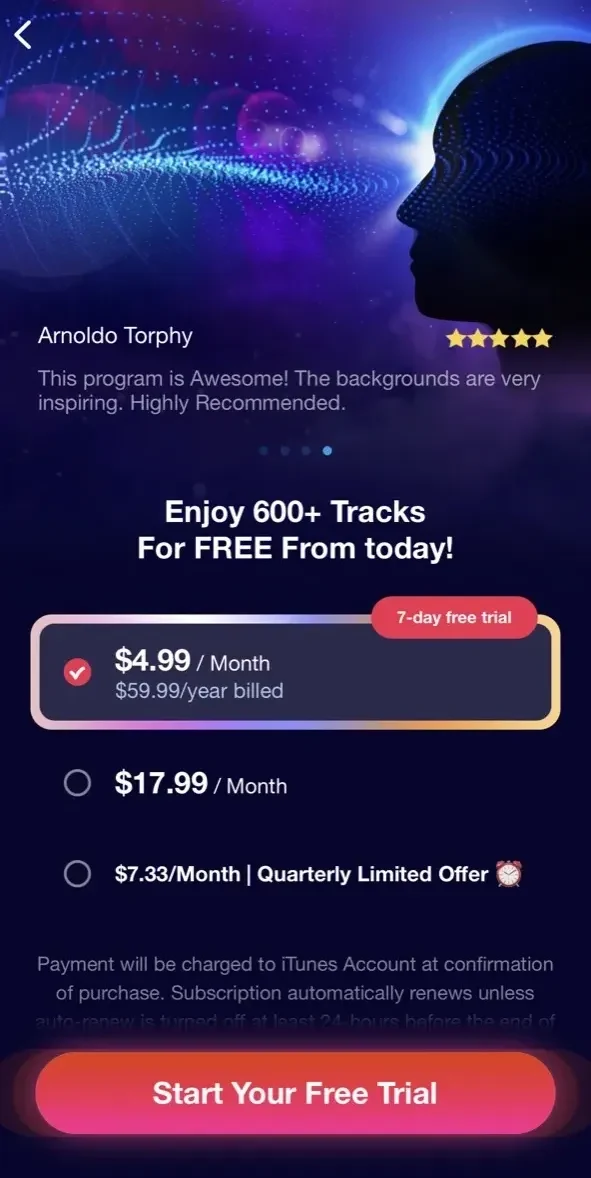 Brainwaves paywall screen