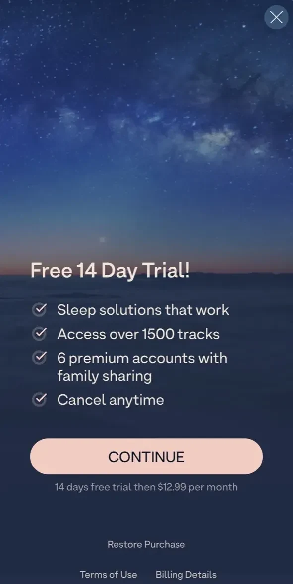 Breethe paywall screen