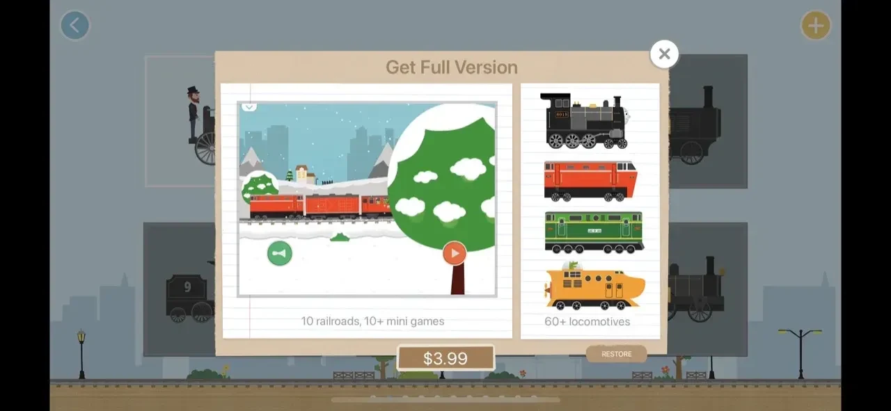 Brick Train Game paywall screen