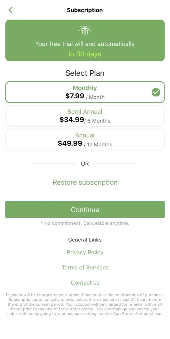 Brili Routines paywall screen