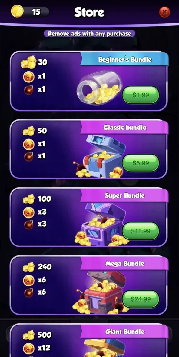 Bubble Shooter Classic Match paywall screen