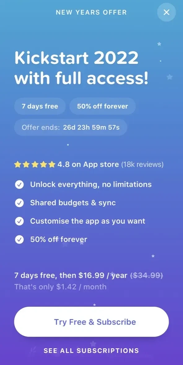 Buddy paywall screen