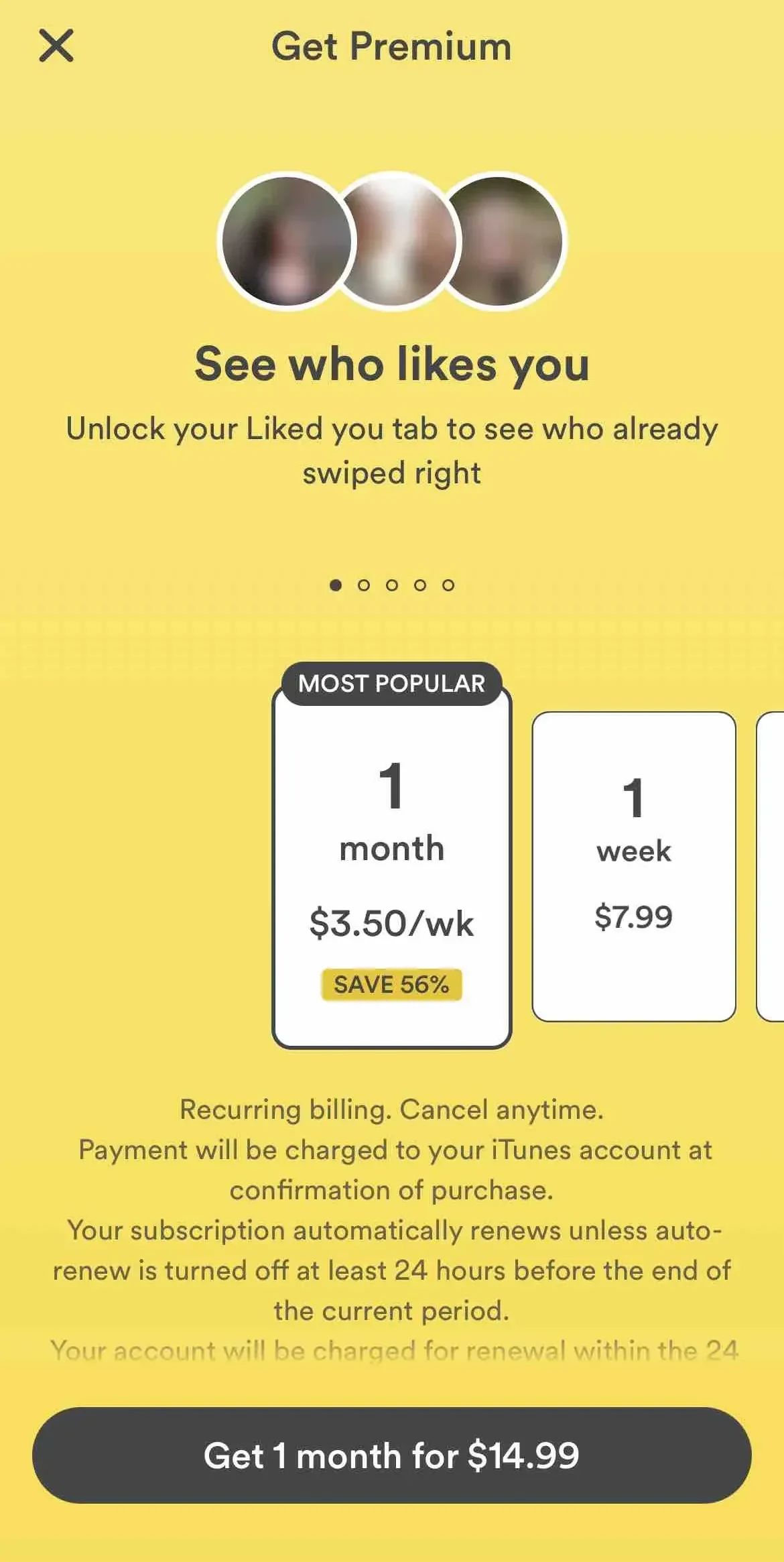 Bumble For Friends paywall screen