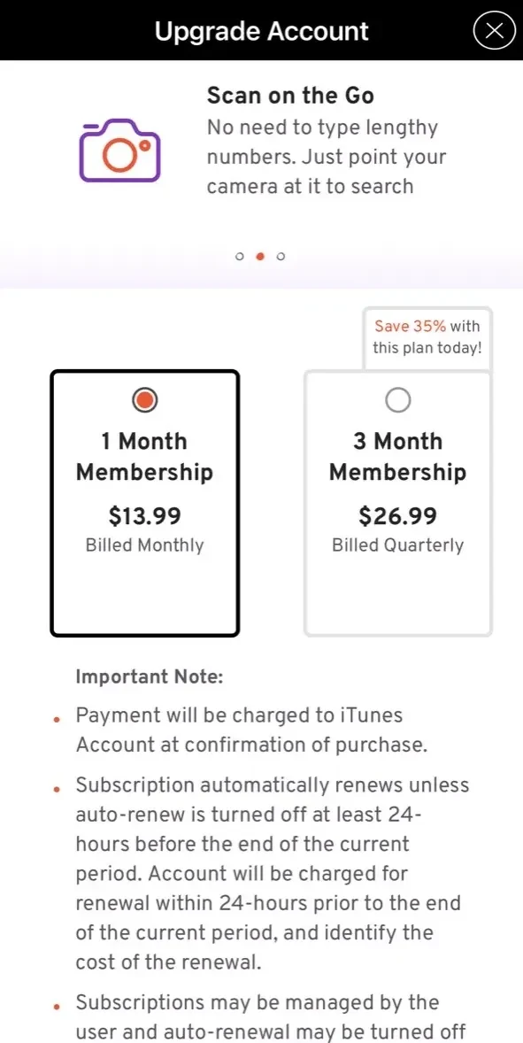 Bumper paywall screen