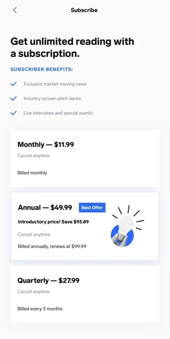 Business Insider paywall screen