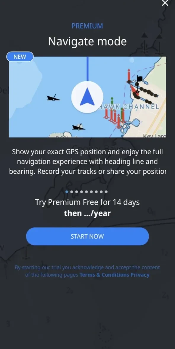 C-Map paywall screen