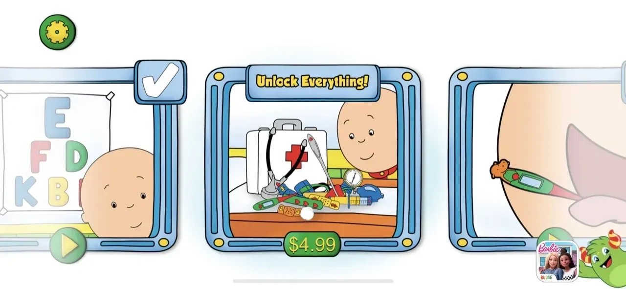 Caillou Check Up paywall screen