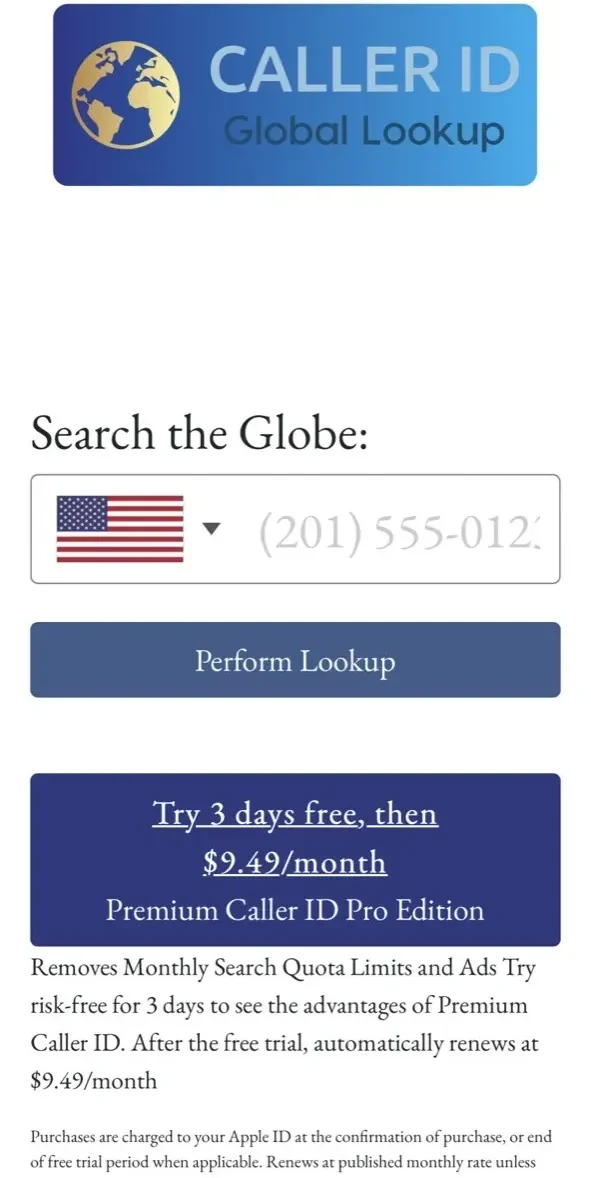 Caller paywall screen