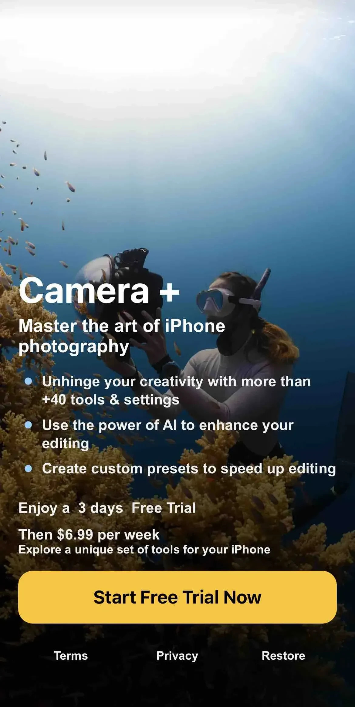 Camera+ paywall screen