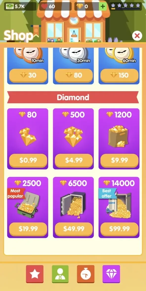 Camping Tycoon paywall screen