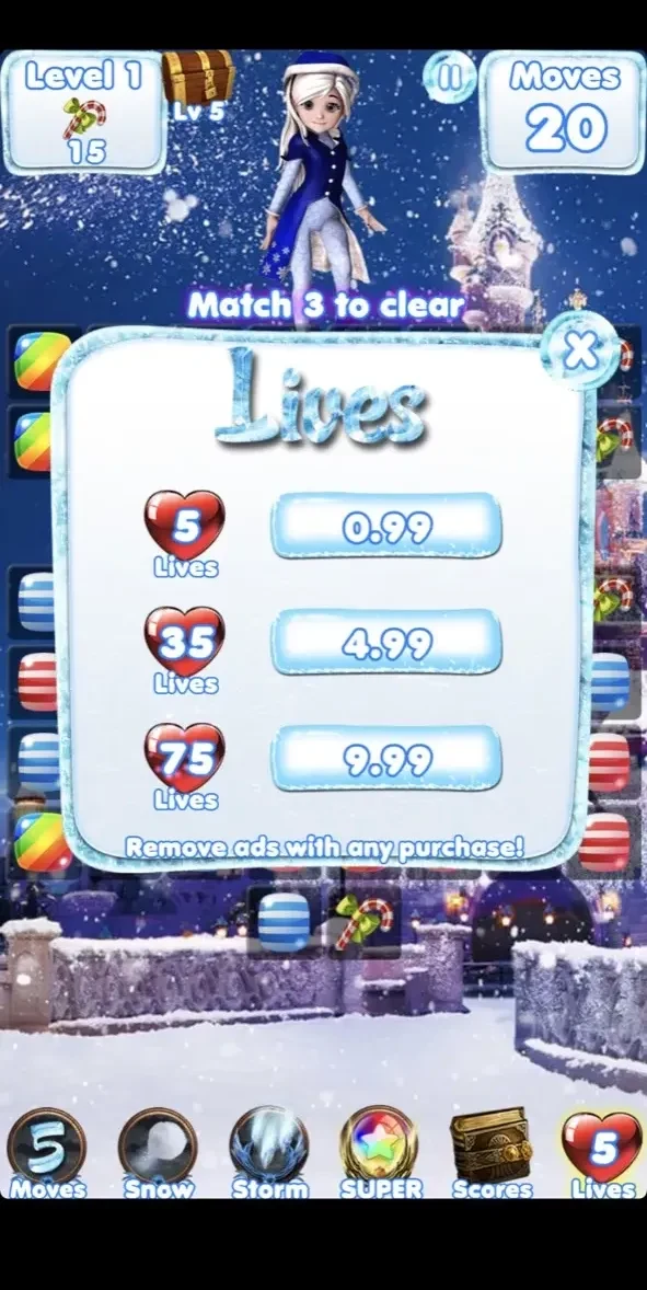 Candy Christmas Countdown! paywall screen