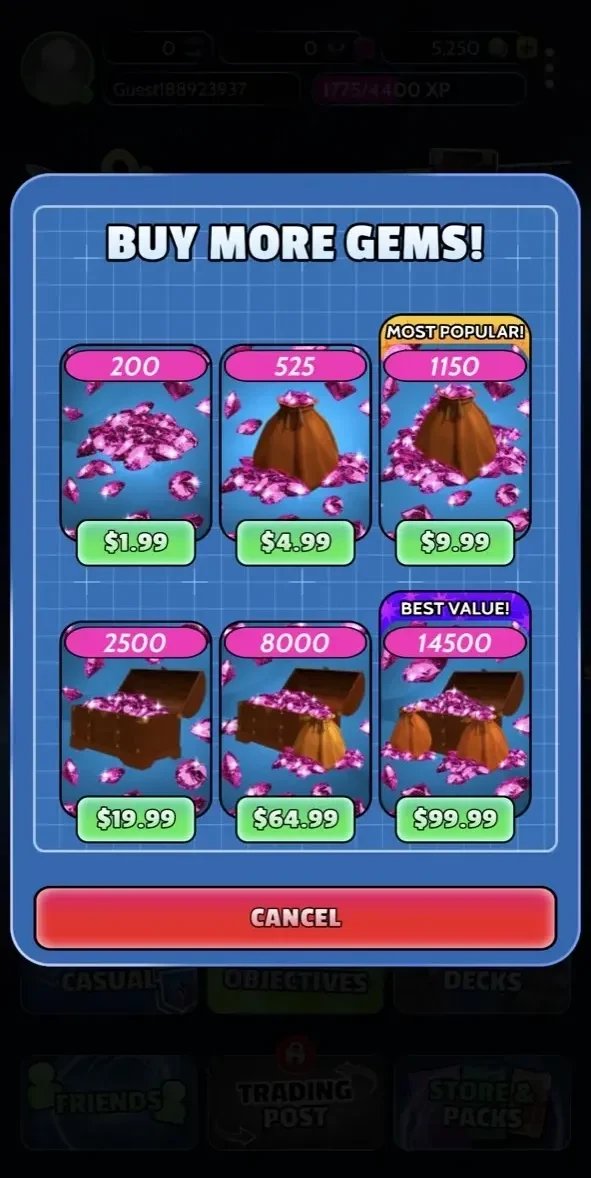 Cards paywall screen