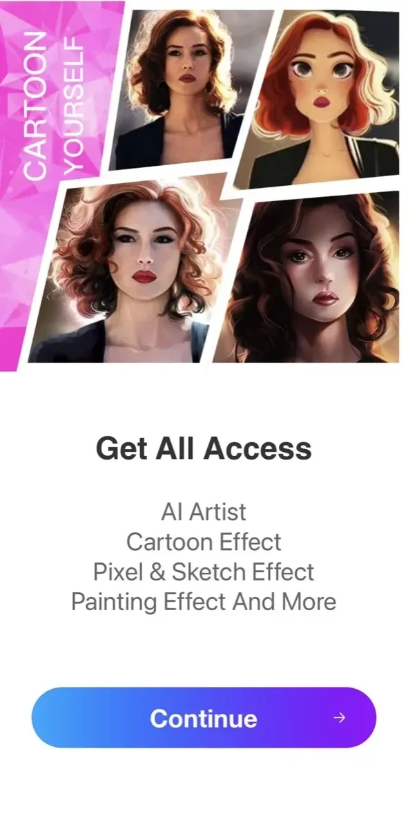 Cartoon Yourself paywall screen