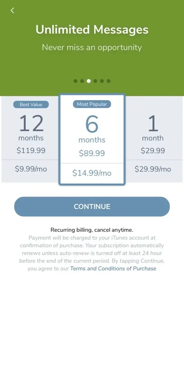 CatholicMatch Dating App paywall screen