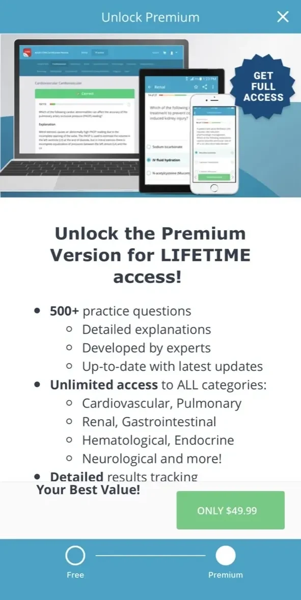CCRN paywall screen