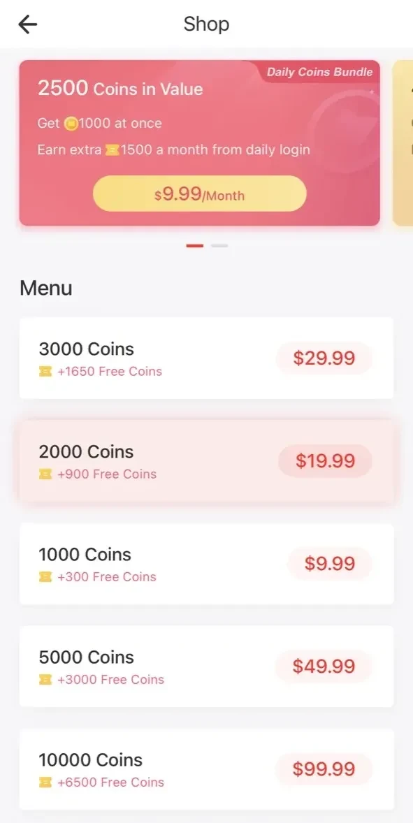 Ceriaca paywall screen