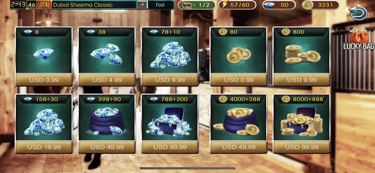 Champion Horse Racing paywall screen
