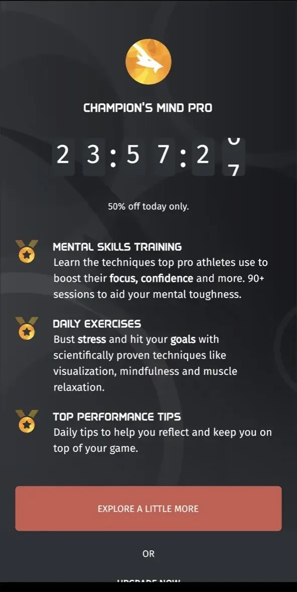 Champion's Mind paywall screen