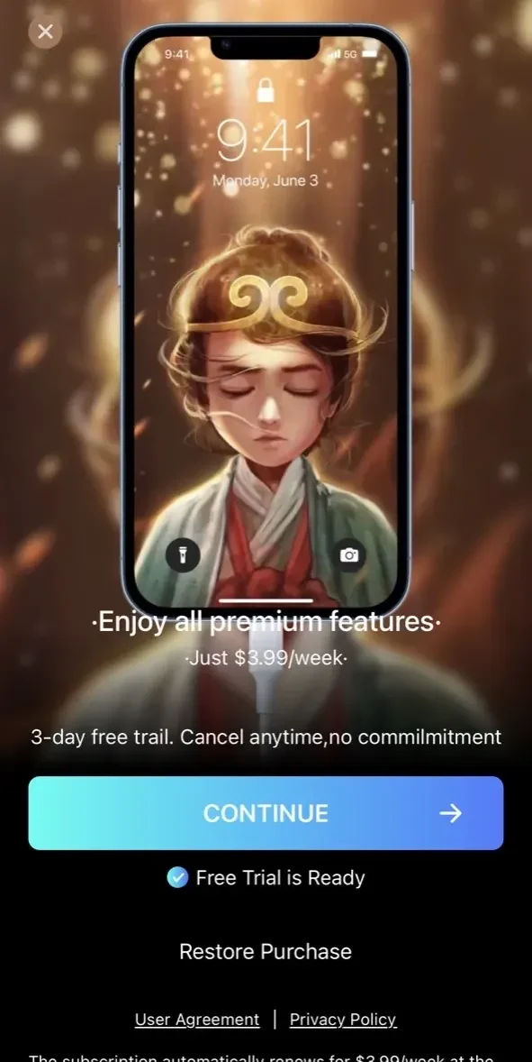 Charging Engine paywall screen