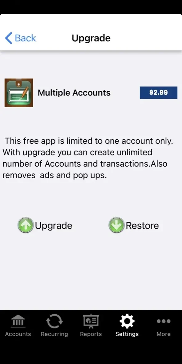 Checkbook paywall screen