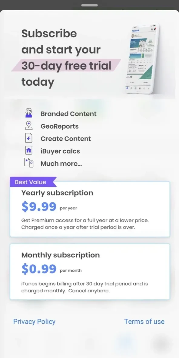 ChicagoAgent ONE paywall screen