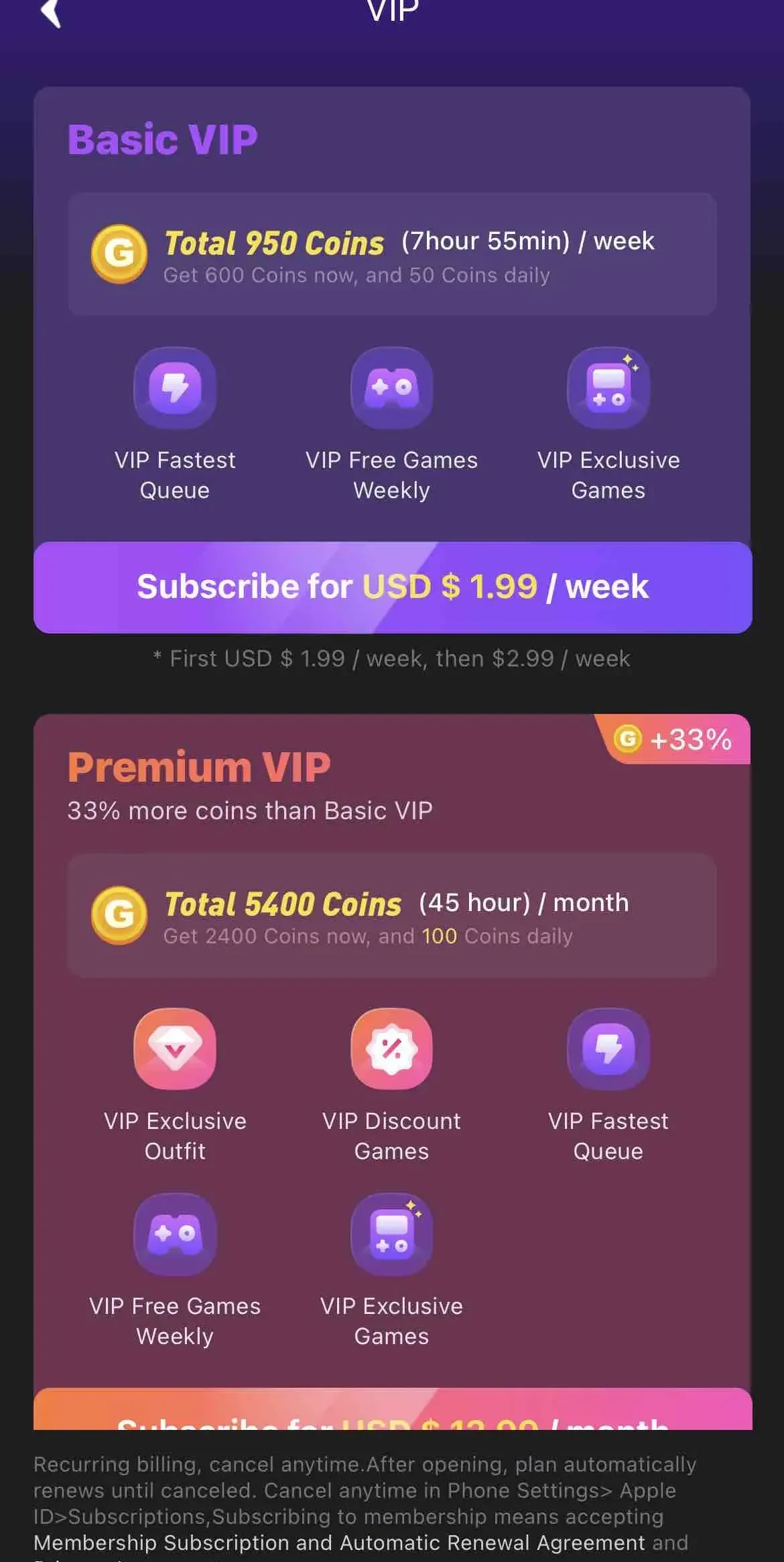 Chikii paywall screen