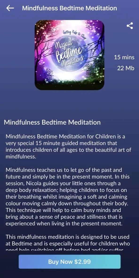 Children’s Sleep Meditations paywall screen